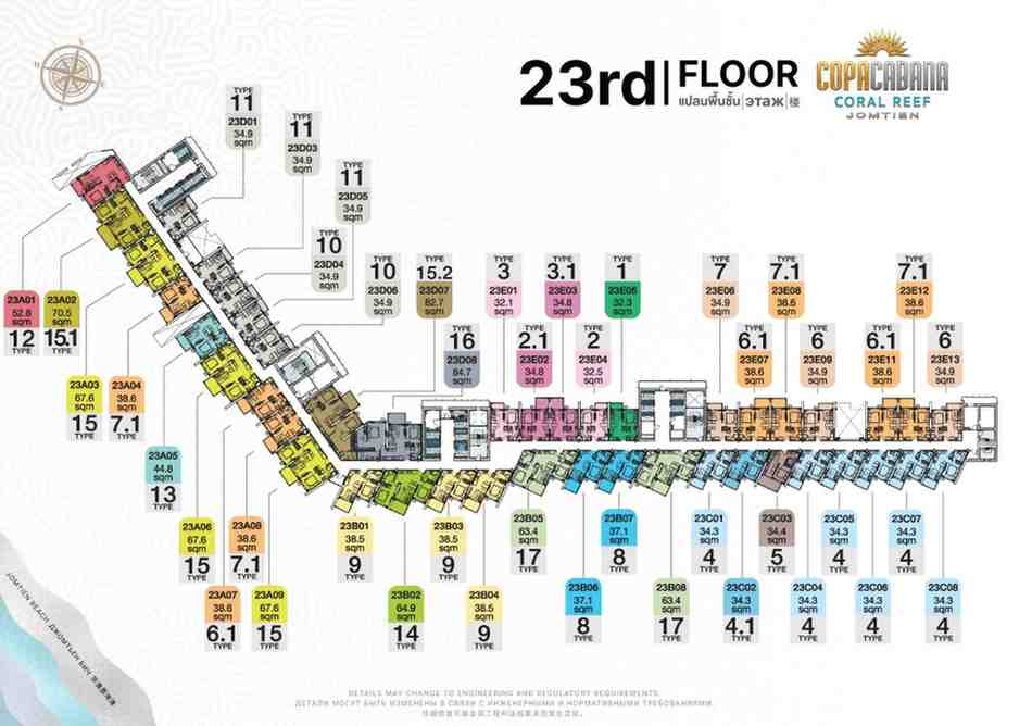 Copacabana Coral Reef 23rd Floor Plan