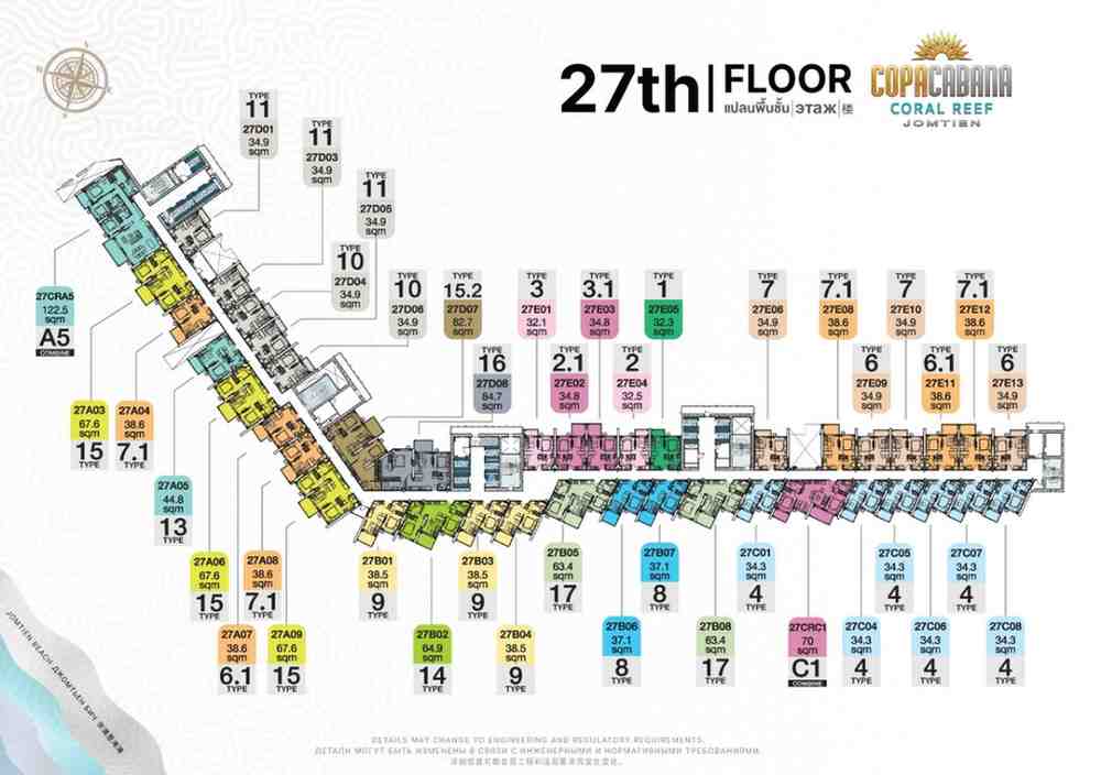 Copacabana Coral Reef 27th Floor Plan