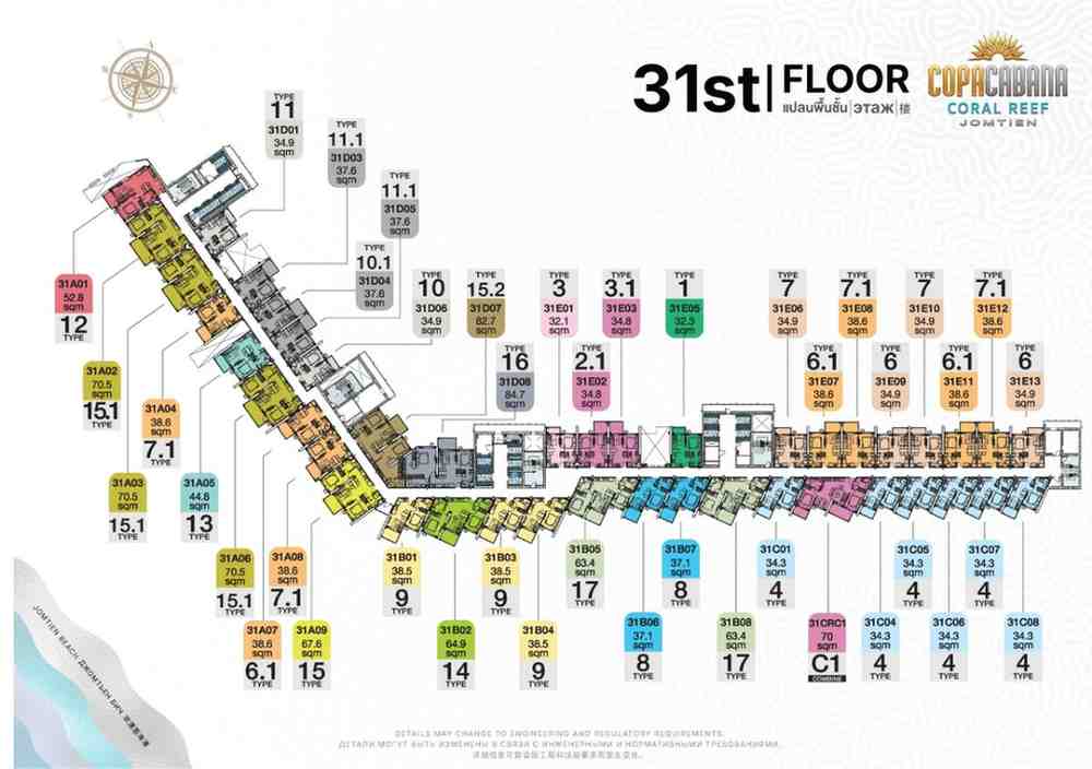 Copacabana Coral Reef 31st Floor Plan