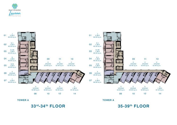 Skypark Lucean 33rd-39th Floor Plan