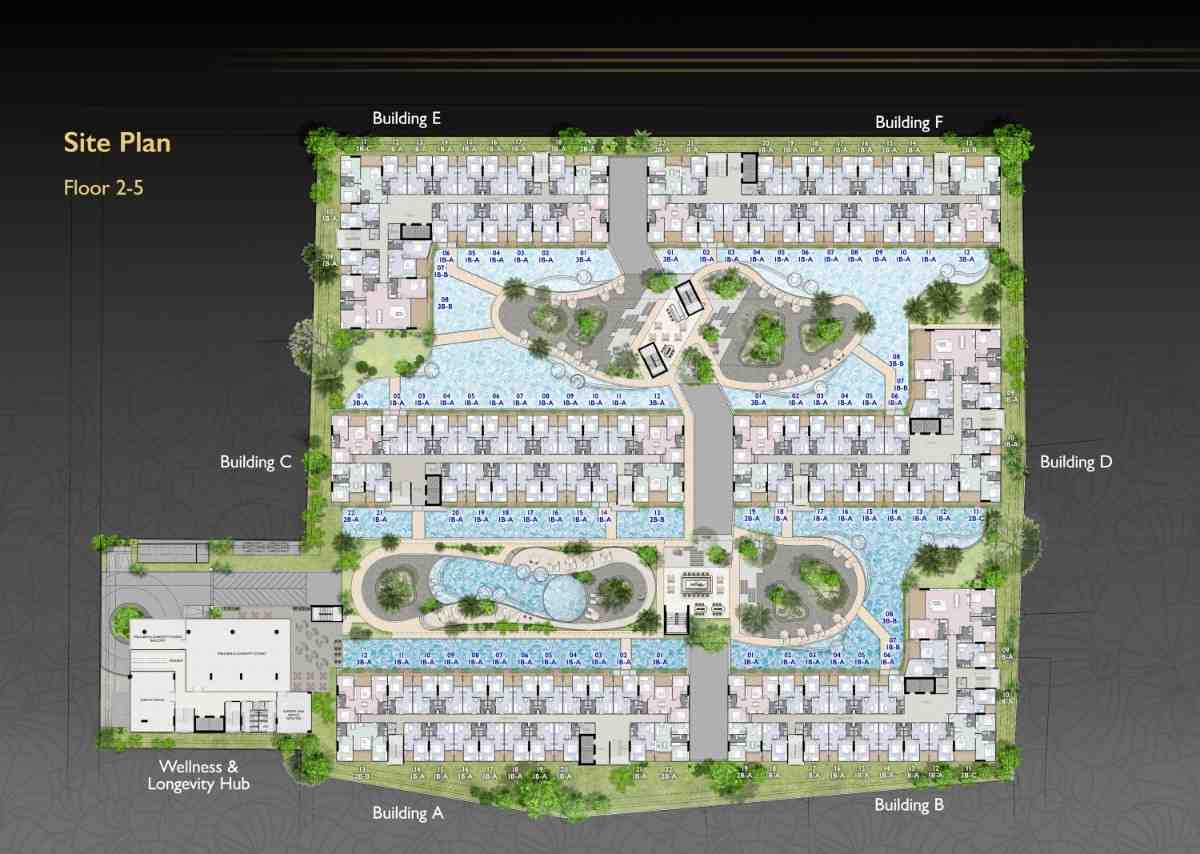Zenith Pattaya II 2 Bedroom Corner Suite Plan