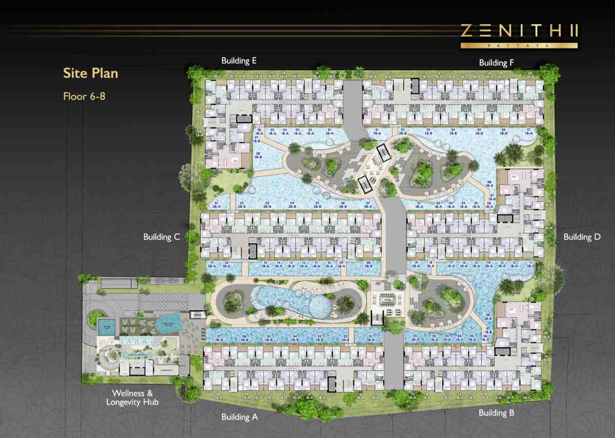 Zenith Pattaya II 2 Bedroom Corner Suite Plan